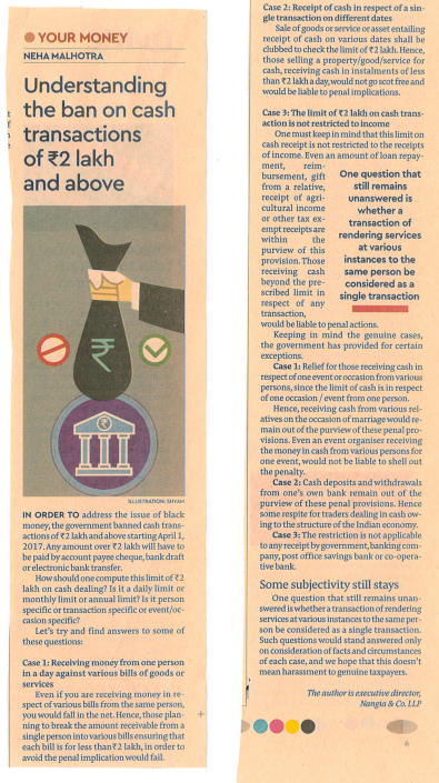 Rakesh Nangia - Understanding on Cash Ban