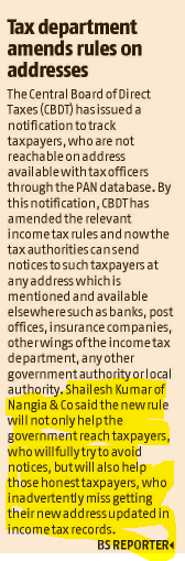 Tax Department Amends