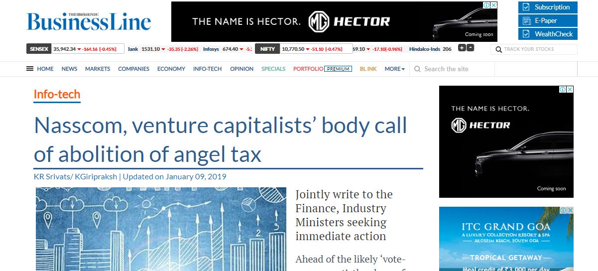 Nasscom, venture capitalists’ body call of abolition of angel tax - Shailesh Kumar